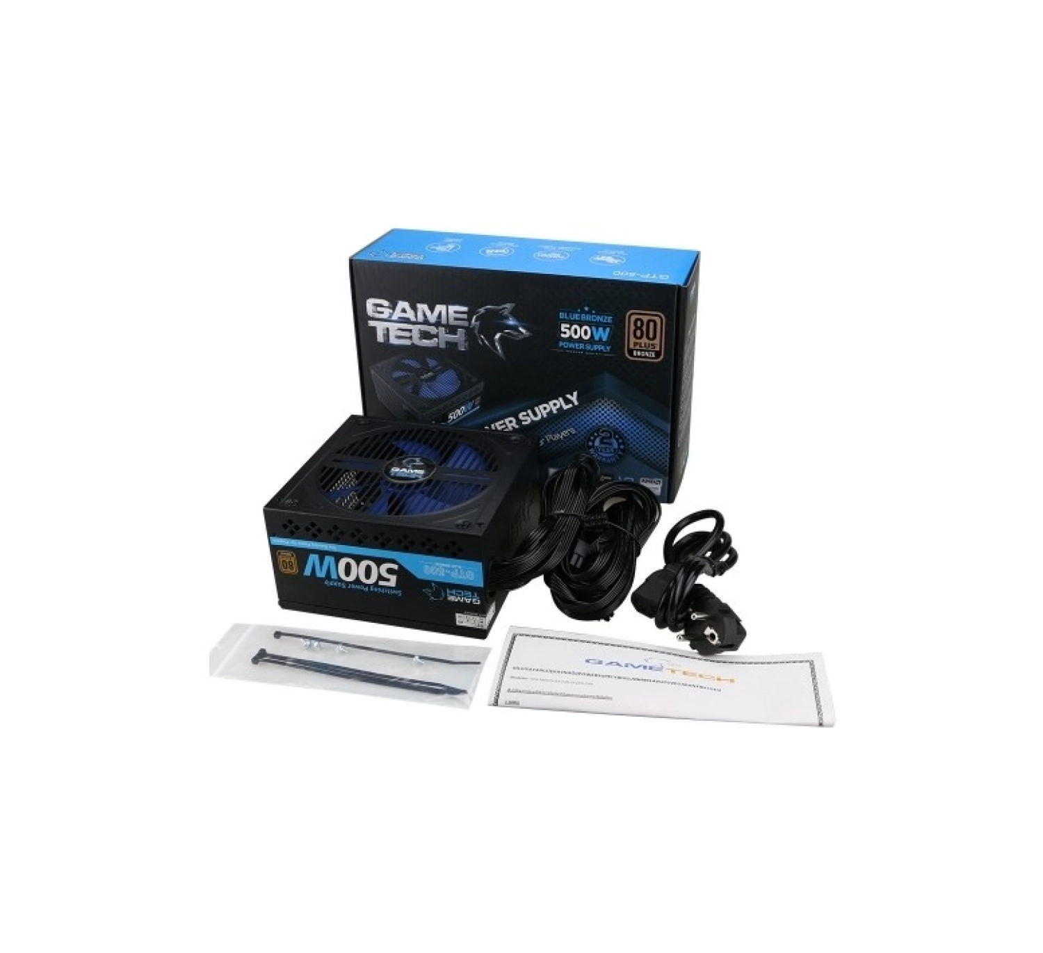 Gametech Gtp-500V2 500W 80 Plus Bronze 14Cm Fan Power Supply Pc Güç Kaynağı - Görsel 3