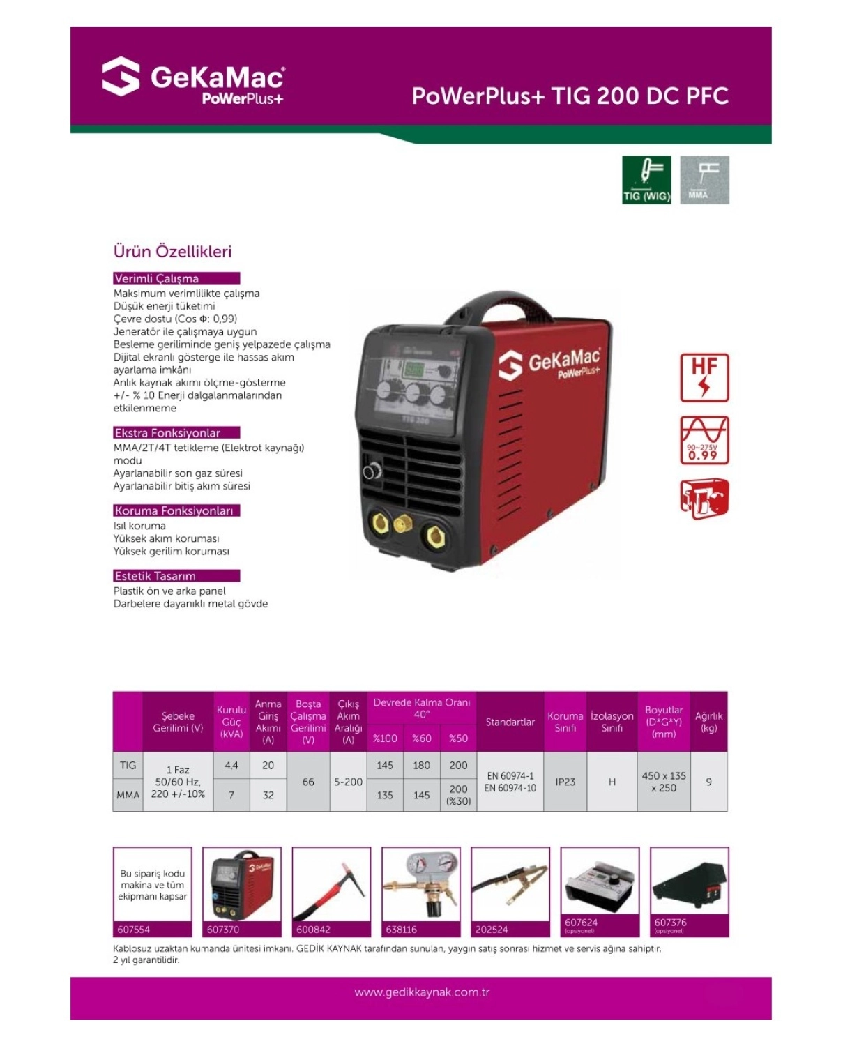 Gedik Kaynak Gekamac Power Plus Tig 200 Dc Kaynak Makinesi - Görsel 2