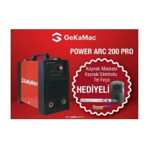 Gekamac Power Arc 200 Pro inverter Kaynak Makinası Kaynak Maskesi Elektrodu Fırçası Hediyeli