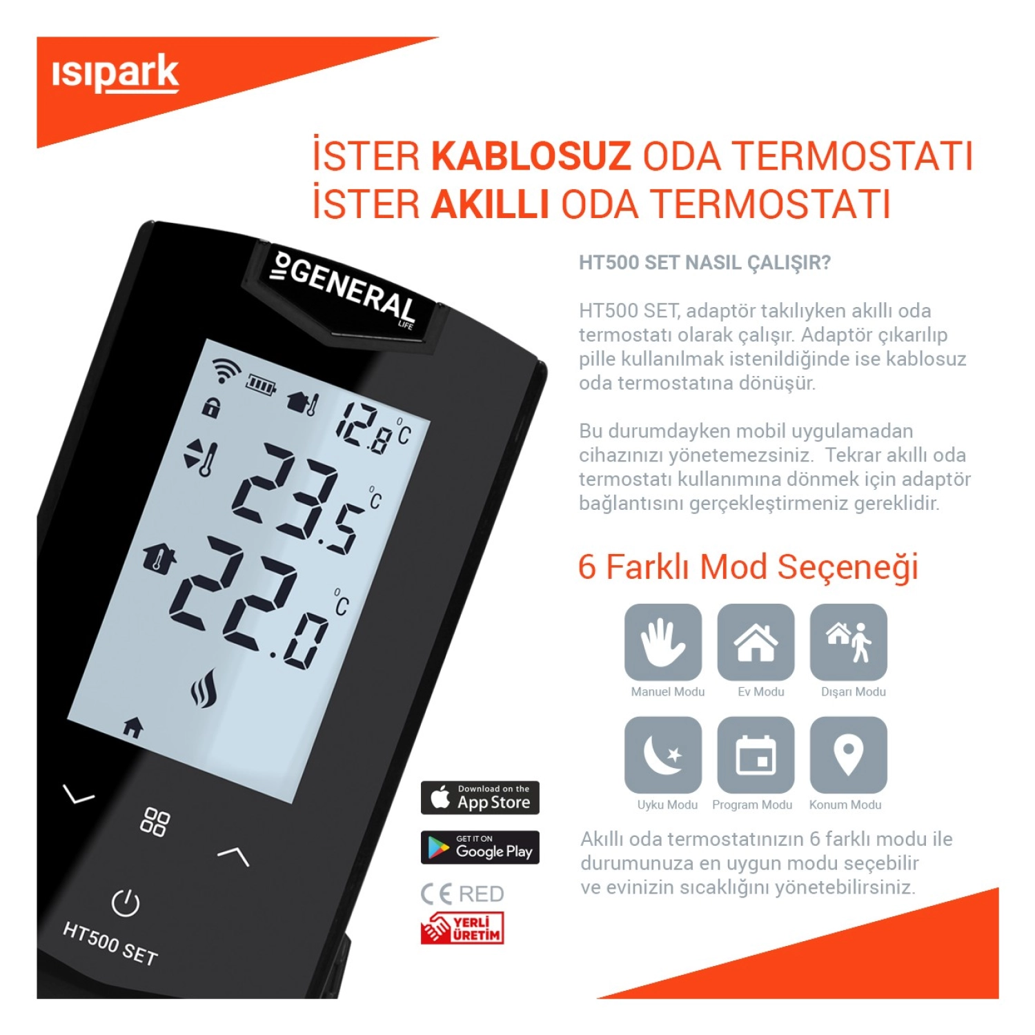General Ht500Set Akıllı Oda Termostatı Siyah - Görsel 4