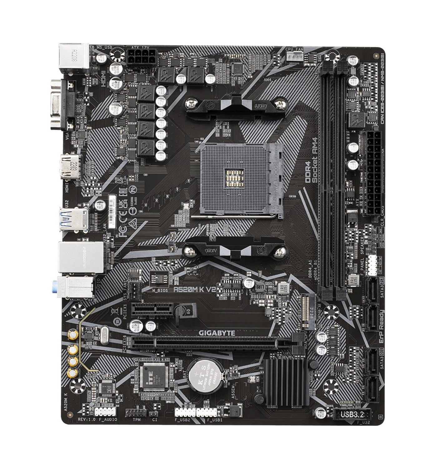 Gigabyte A520M-K V2 Ddr4 5100Mhz Pci-E Gen3 M.2 Usb 3.2 Vga Hdmi Matx Am4 Anakart - Görsel 2