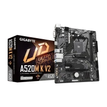Gigabyte A520M-K V2 Ddr4 5100Mhz Pci-E Gen3 M.2 Usb 3.2 Vga Hdmi Matx Am4 Anakart