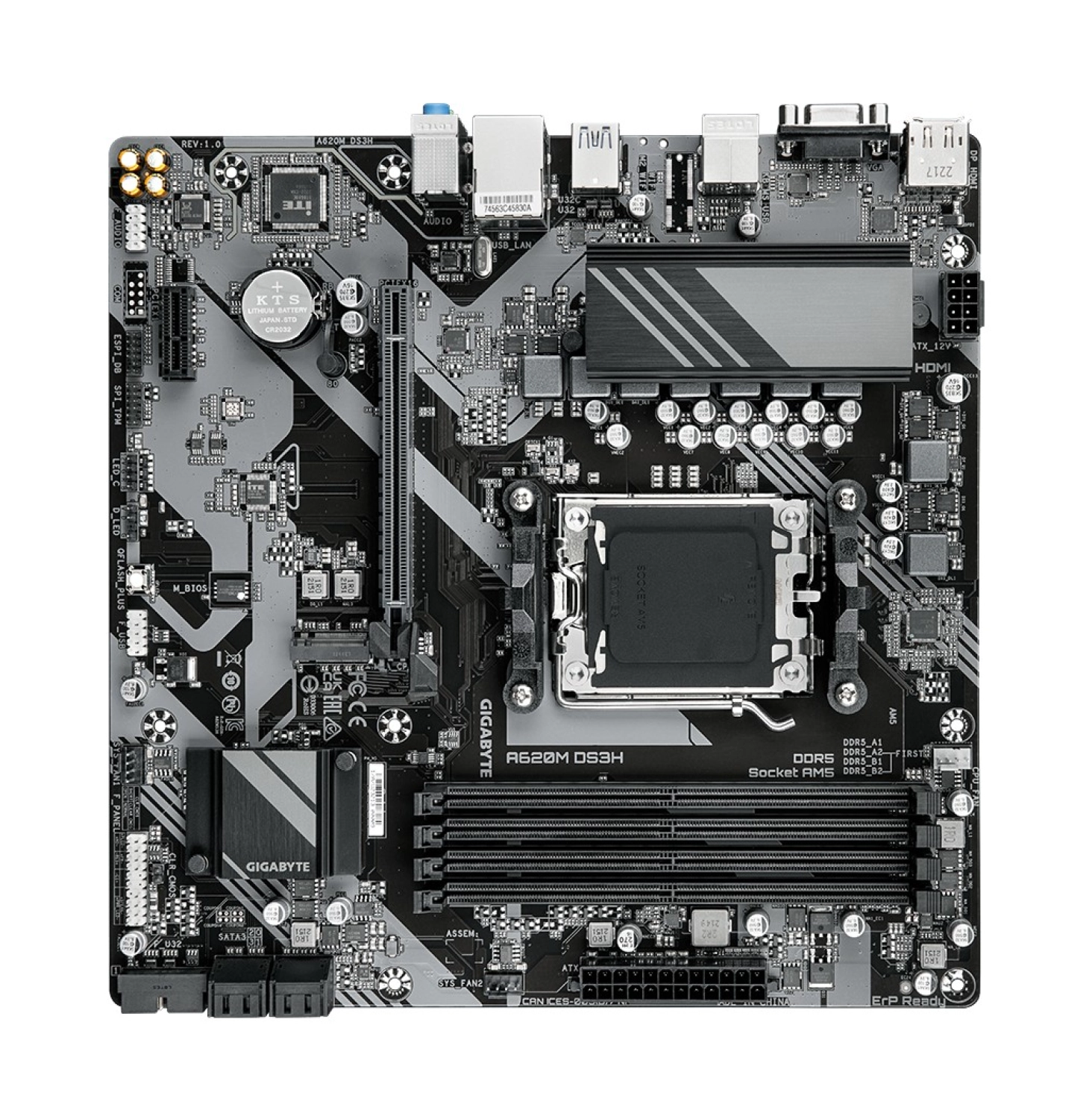 Gigabyte A620M Ds3H 6400 Mhz (O.c) Ddr5 Soket Am5 Matx Anakart - Görsel 4