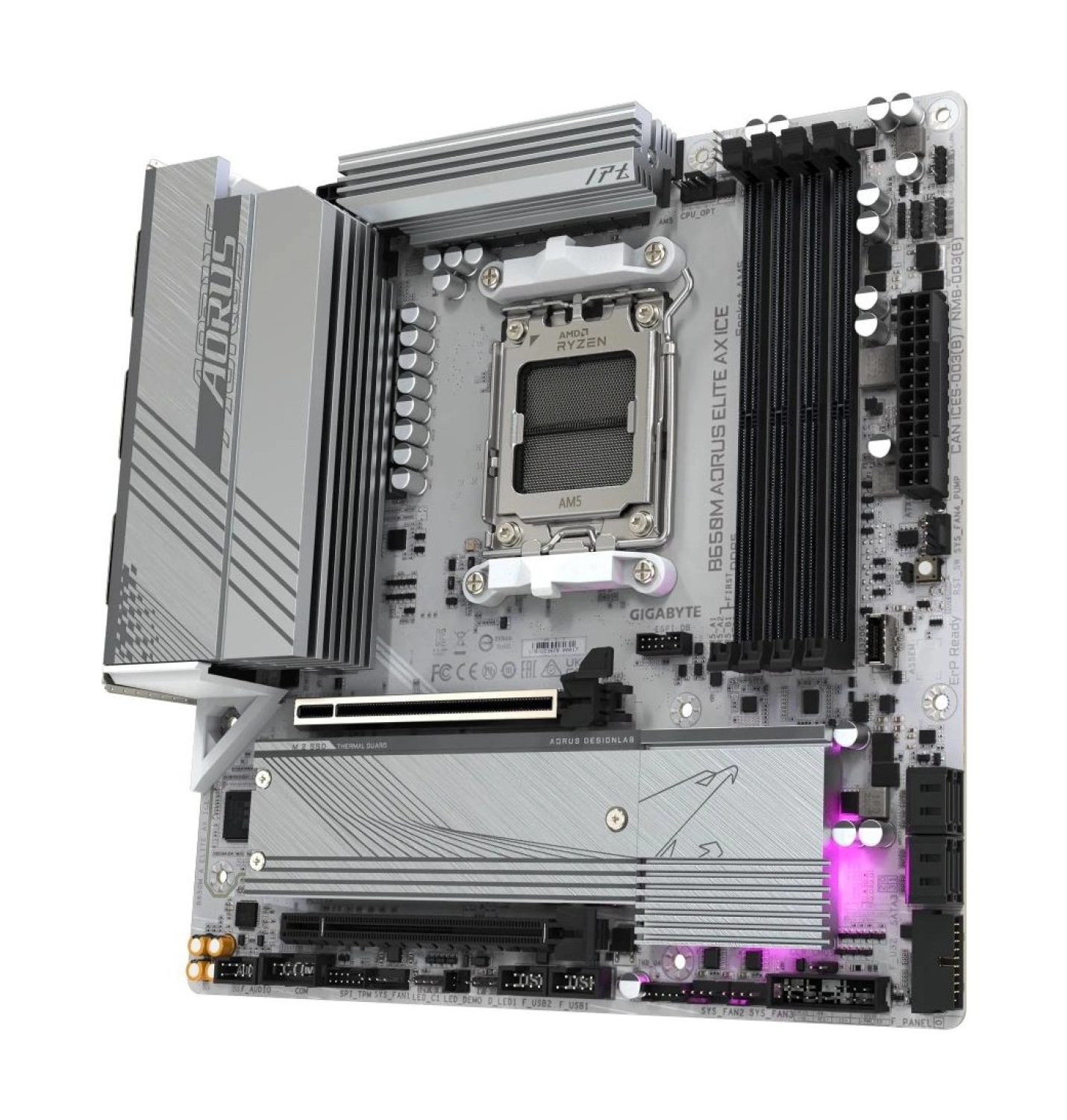 Gigabyte B650M Aorus Elıte Ax Ice Ddr5 Am5 B650 Motherboard - Görsel 3