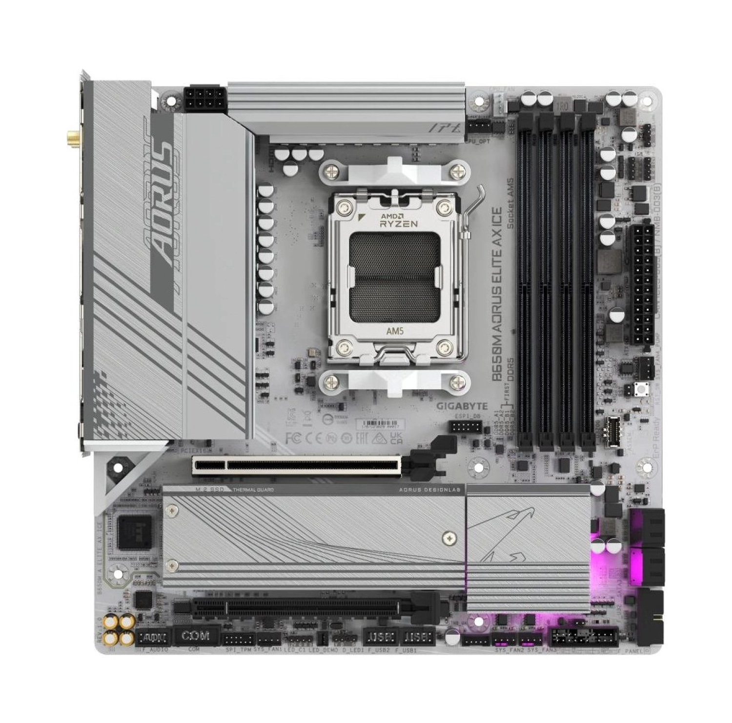 Gigabyte B650M Aorus Elıte Ax Ice Ddr5 Am5 B650 Motherboard - Görsel 4