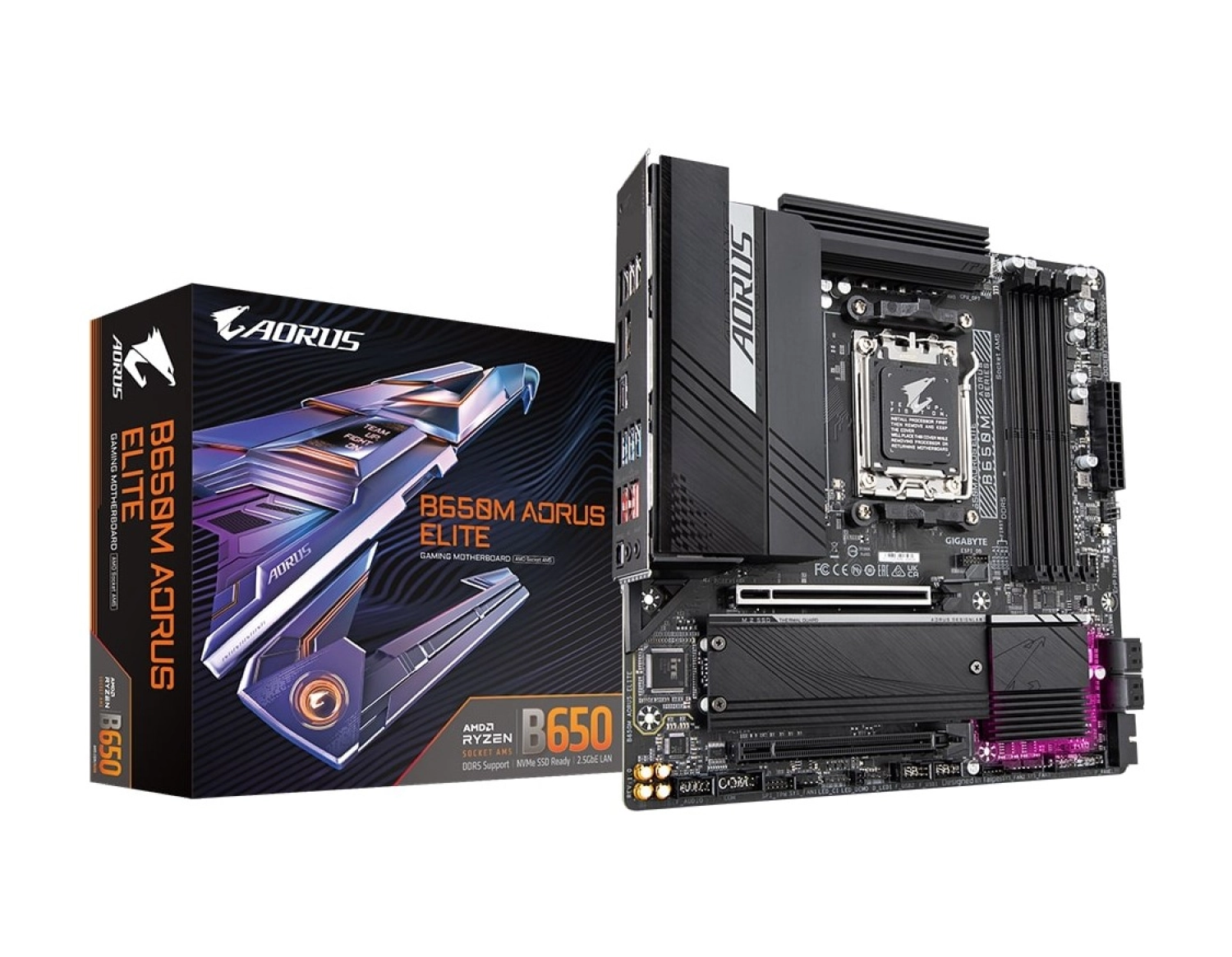 Gigabyte B650M Aorus Elıte Soket Am5 Ddr5 8000Mhz (Oc) Matx Gaming (Oyuncu) Anakart ürün görseli