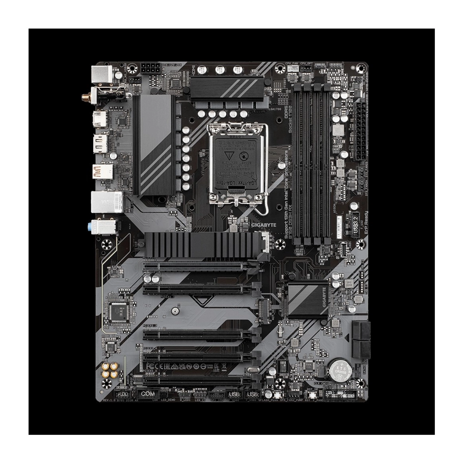 Gigabyte B760 Ds3H Ax, Rev.1.0, 4Xddr5, 2Xm.2, Dp, Hdmı, Type-C, Wi-Fi 6E, Bluetooth V5.3, 12-13-14.Nesil, Lga1700 Soket, Anakart - Görsel 2