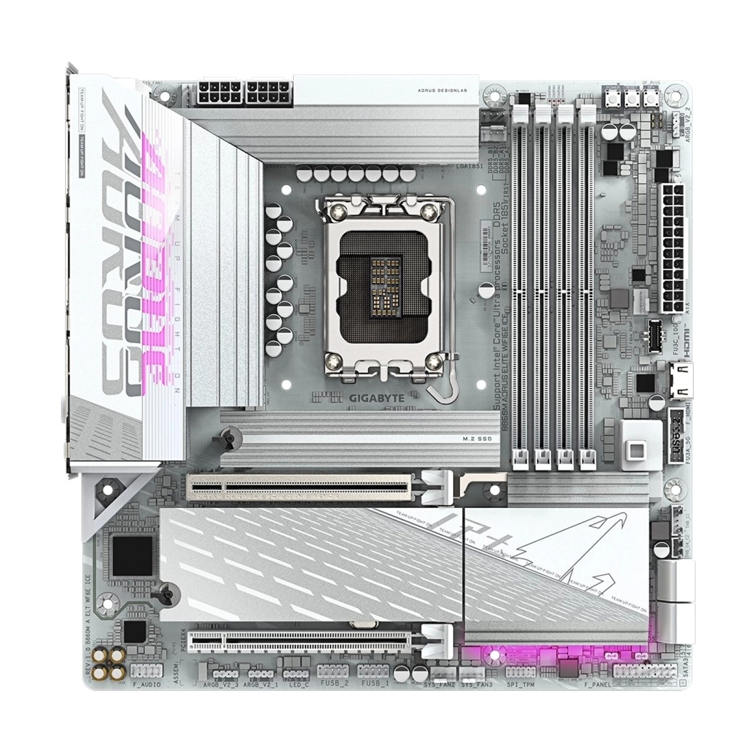 Gigabyte B860M Aorus Elite Wifi6E Ice Ddr5 9200Mhz (Oc) M.2 1851P Matx Anakart - Görsel 2