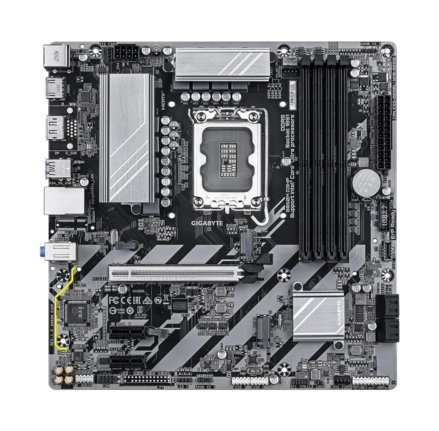 Gigabyte B860M D3Hp Ddr5 9066Mhz (Oc) M.2 1851P Matx Anakart - Görsel 2