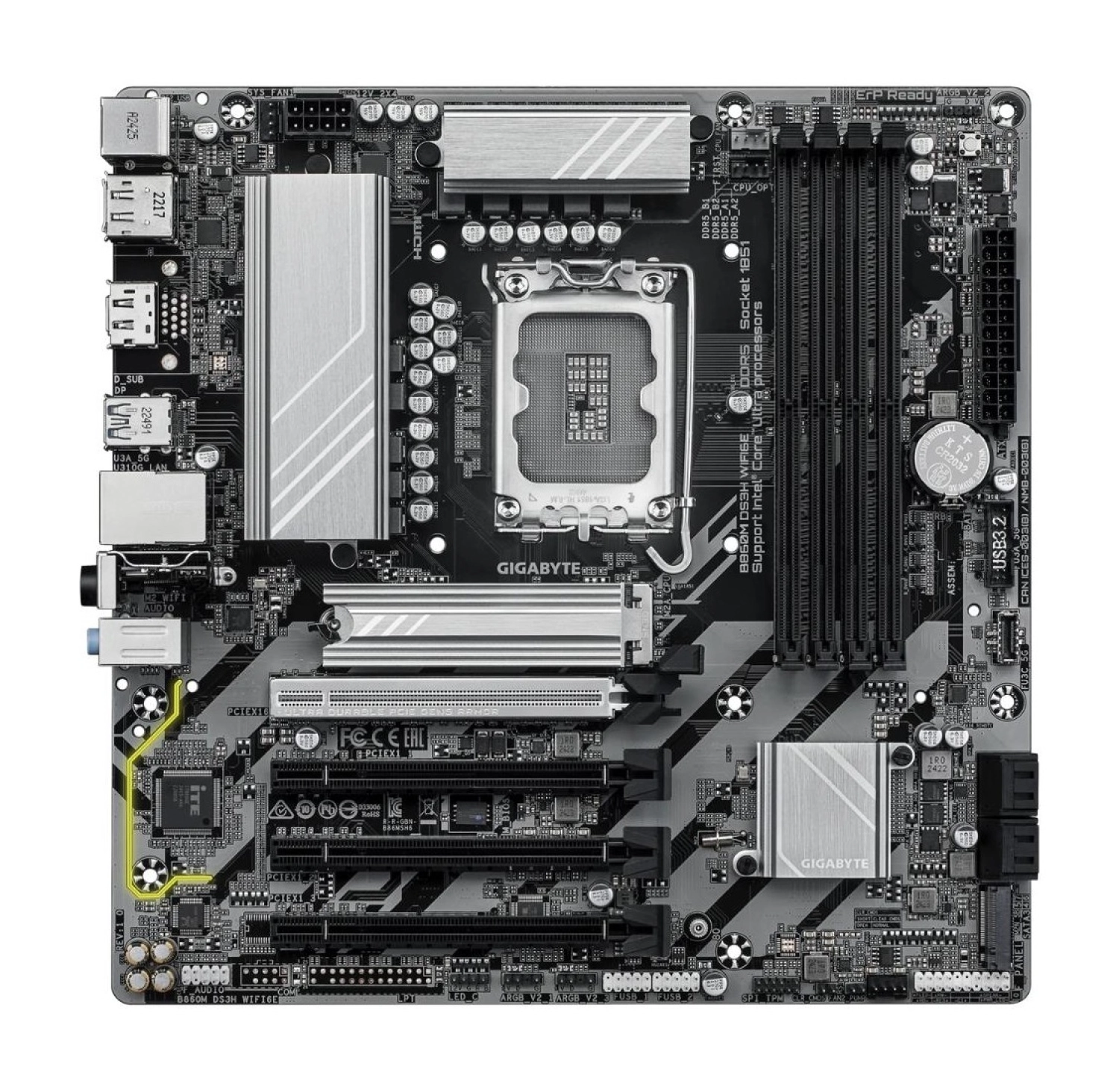 Gigabyte B860M Ds3H Wifi6E Ddr5 9066Mhz (Oc) M.2 1851P Matx Anakart - Görsel 2