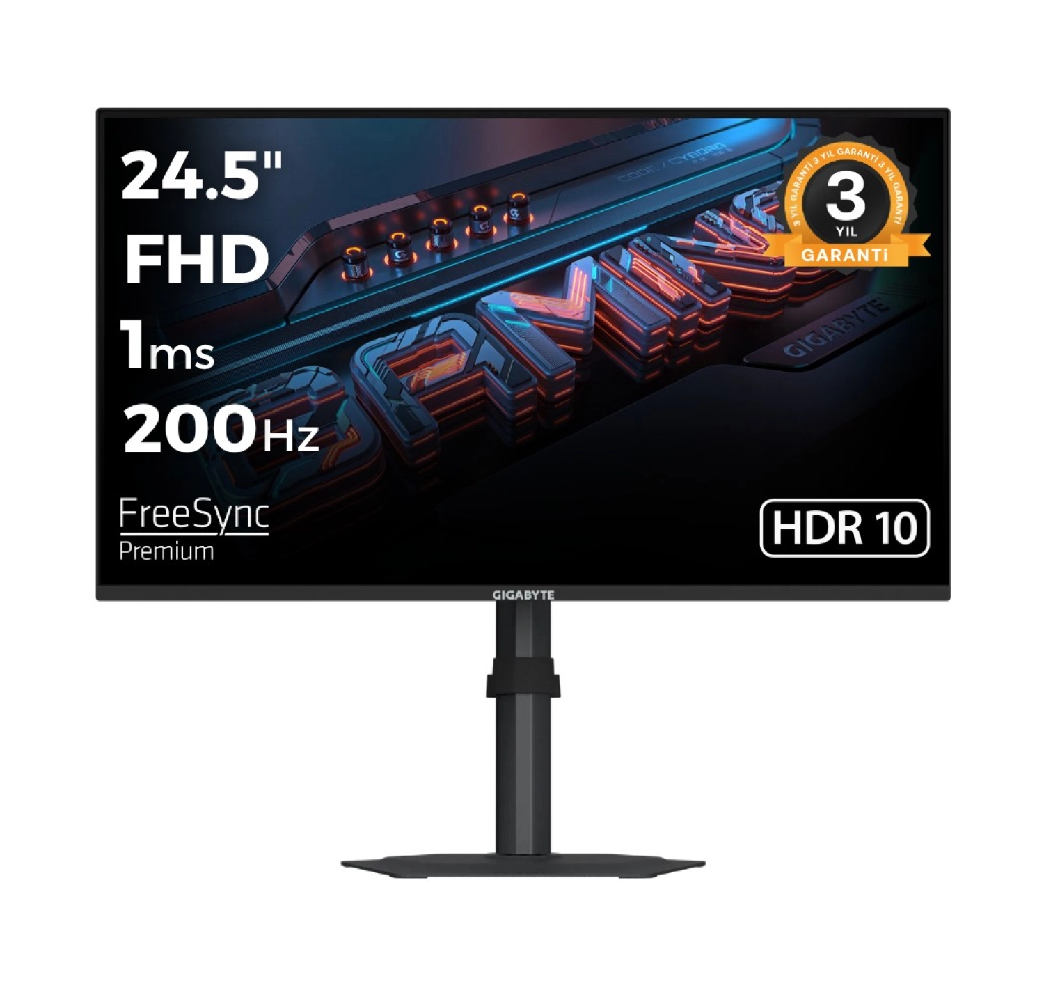 Gigabyte G25F2 24.5" 1 Ms Full Hd Pivot Ips 200 Hz Oyuncu Monitörü ürün görseli