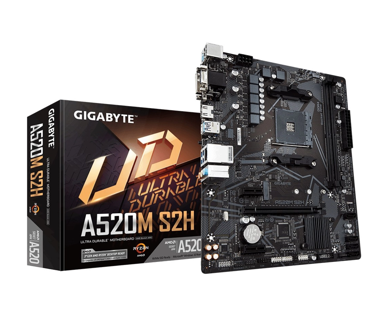 Gigabyte Ga-A520M-S2H Amd A520 5100Mhz (O.c.) Nvme 3.0 Ddr4 Soket Am4 Matx Anakart ürün görseli