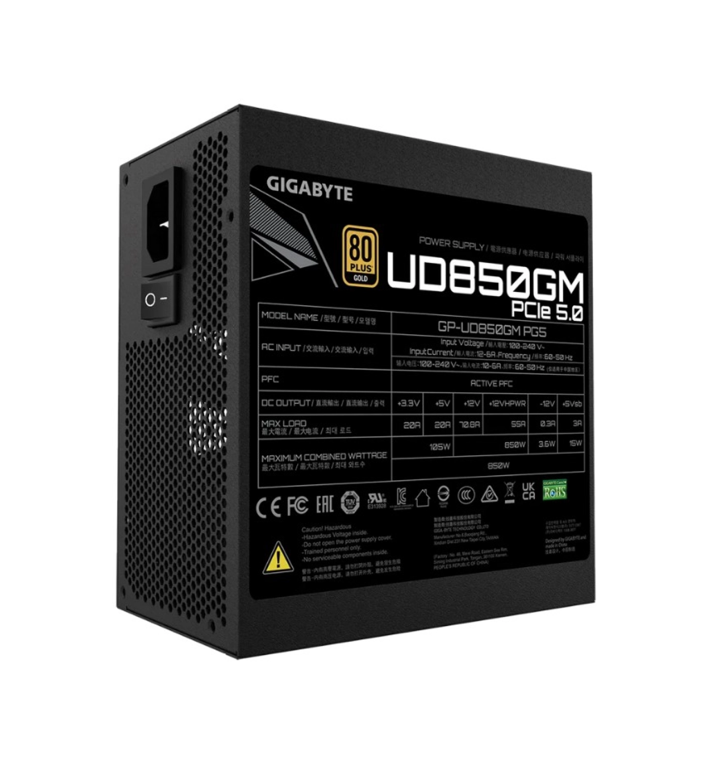 Gigabyte Gp-Ud850Gm Pg5 850W 80+ Gold 120Mm Fan Power Supply - Görsel 2