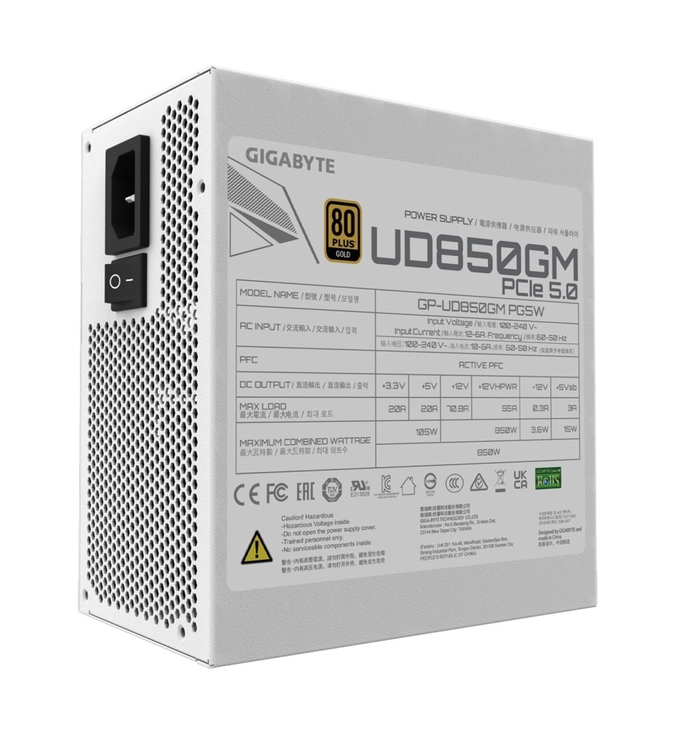Gigabyte Gp-Ud850Gm Pg5W 850W 80 Plus Gold Full Modüler Beyaz Power Supply - Görsel 5