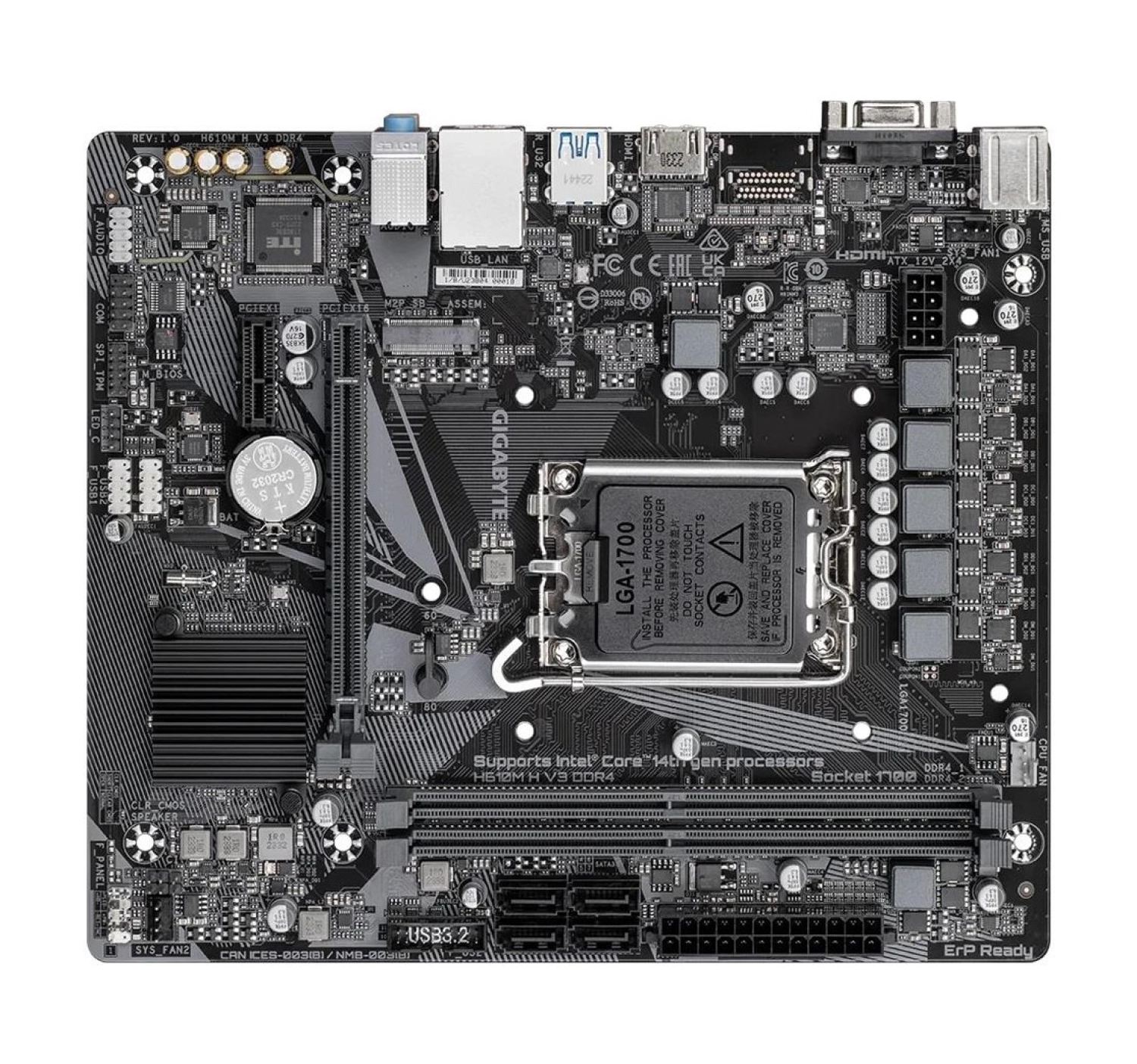 Gigabyte H610M H V3 D4 1700P Vga Hdmi Usb3.2 - Görsel 4