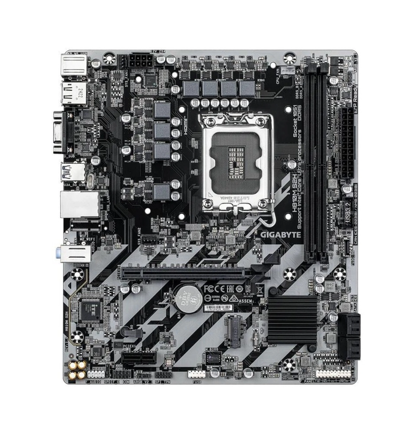 Gigabyte H810M S2H Intel H810M Soket 1851 Ddr5 6400Mhz(Oc) M.2 Anakart - Görsel 2