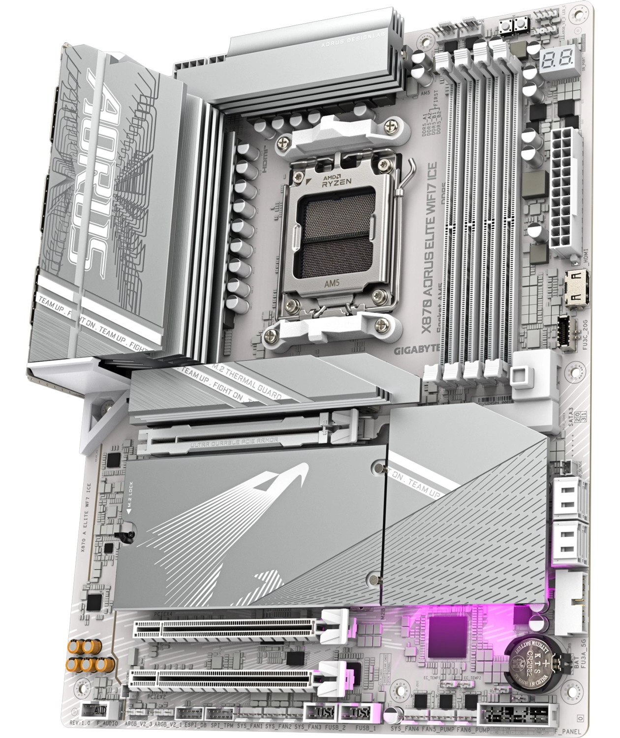 Gigabyte X870 A Elıte Wf7 Ice Atx Anakart, Amd X870 Chipset, Ddr5 Bellek, Am5 Soket Tipi - Görsel 2