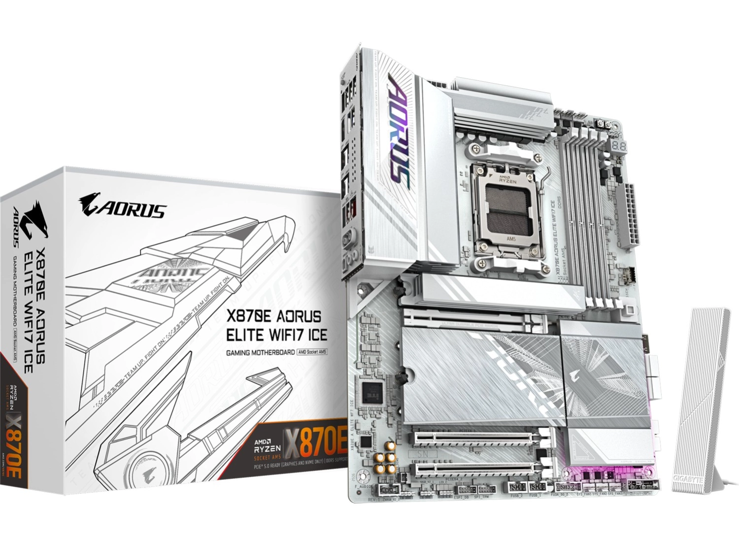 Gigabyte X870E Aorus Elıte Wıfı7 Ice Atx Anakart, Amd X870E, Ddr5, Am5 ürün görseli