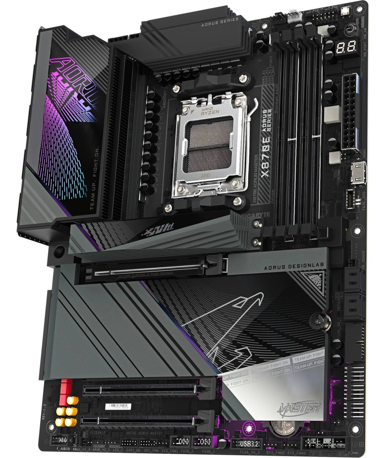 Gigabyte X870E Aorus Master Atx Anakart, Amd X870E Chipset, Ddr5 Bellek, Am5 Soket Tipi - Görsel 2