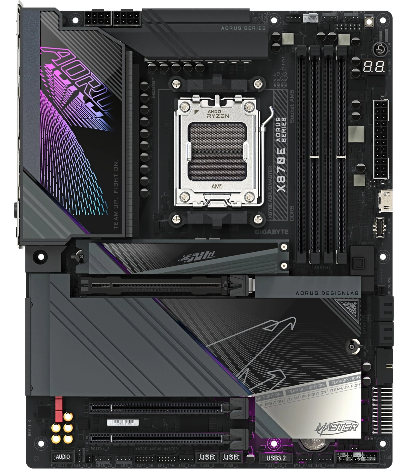 Gigabyte X870E Aorus Master Atx Anakart, Amd X870E Chipset, Ddr5 Bellek, Am5 Soket Tipi - Görsel 3