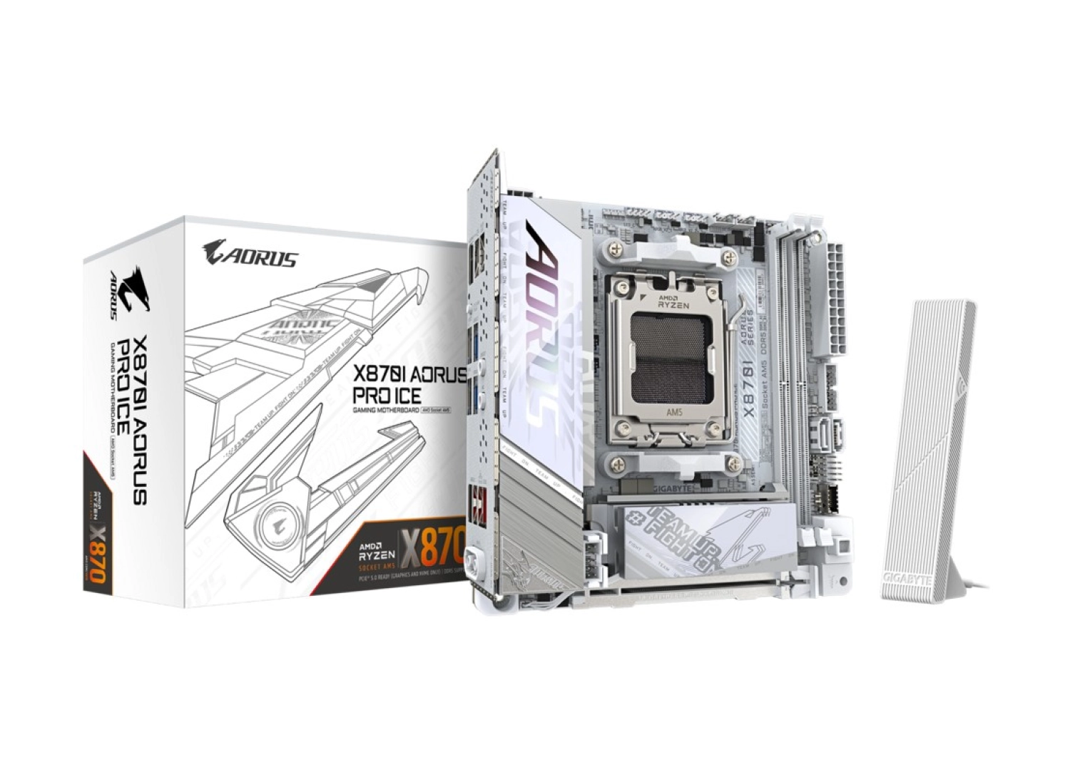 Gigabyte X870I Aorus Pro Ice Anakart, X870, Ddr5, 8400, Am5, Miniıtx ürün görseli