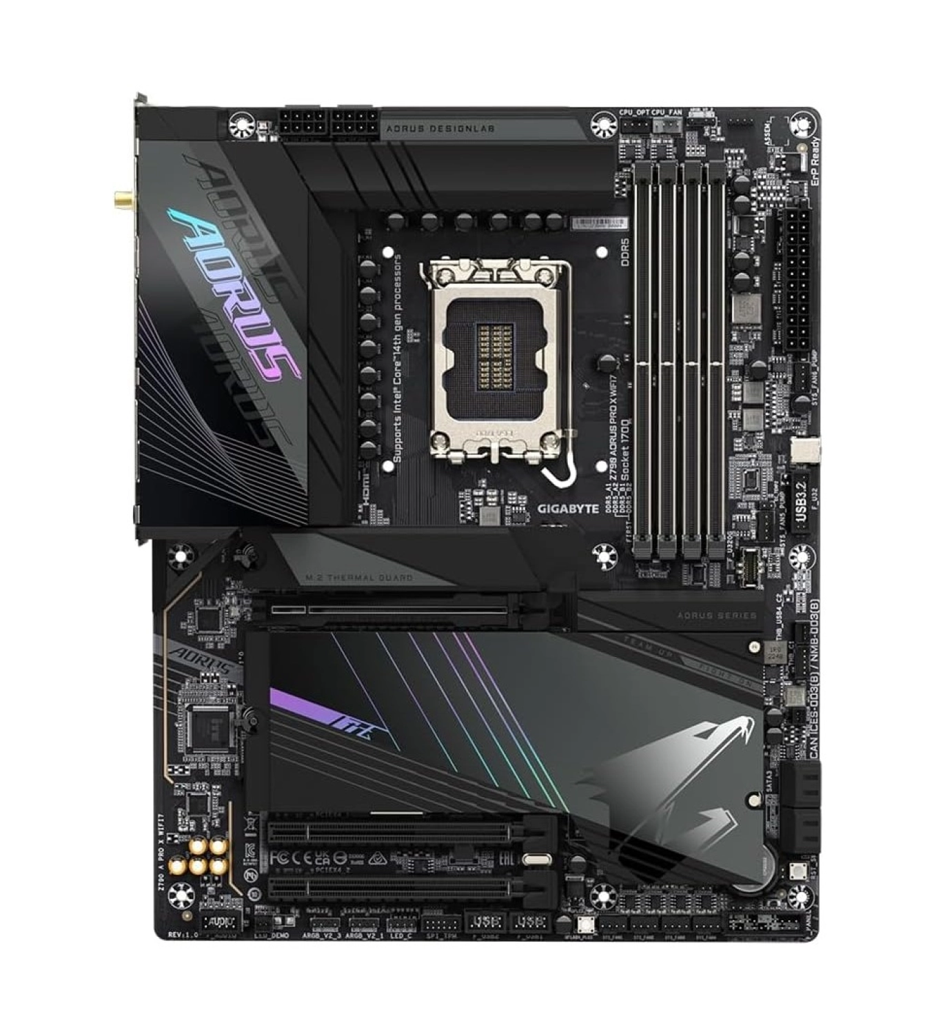 Gigabyte Z790 Aorus Pro X Wifi7 Intel Z790 Soket 1700 Ddr5 8266(Oc) Mhz Atx Gaming (Oyuncu) Anakart - Görsel 4