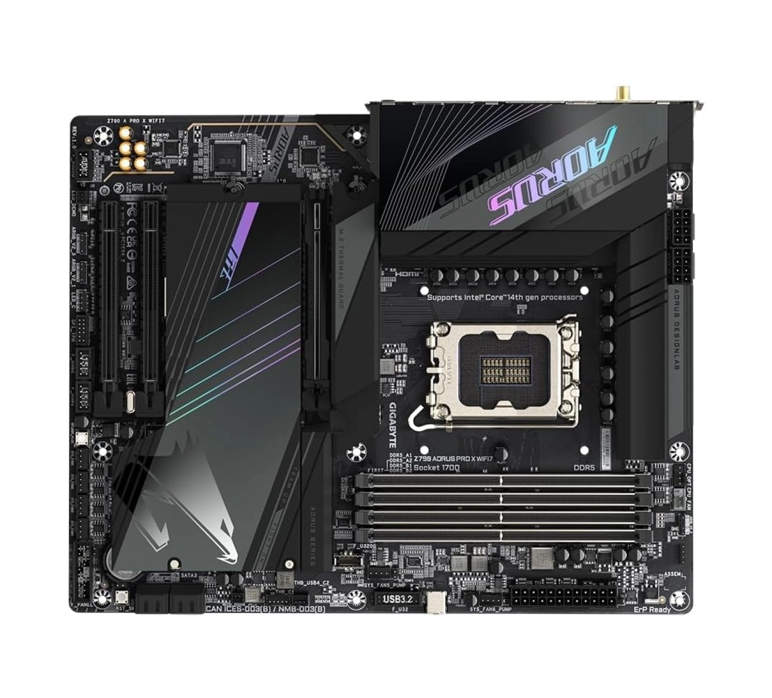 Gigabyte Z790 Aorus Pro X Wifi7 Intel Z790 Soket 1700 Ddr5 8266(Oc) Mhz Atx Gaming (Oyuncu) Anakart - Görsel 5