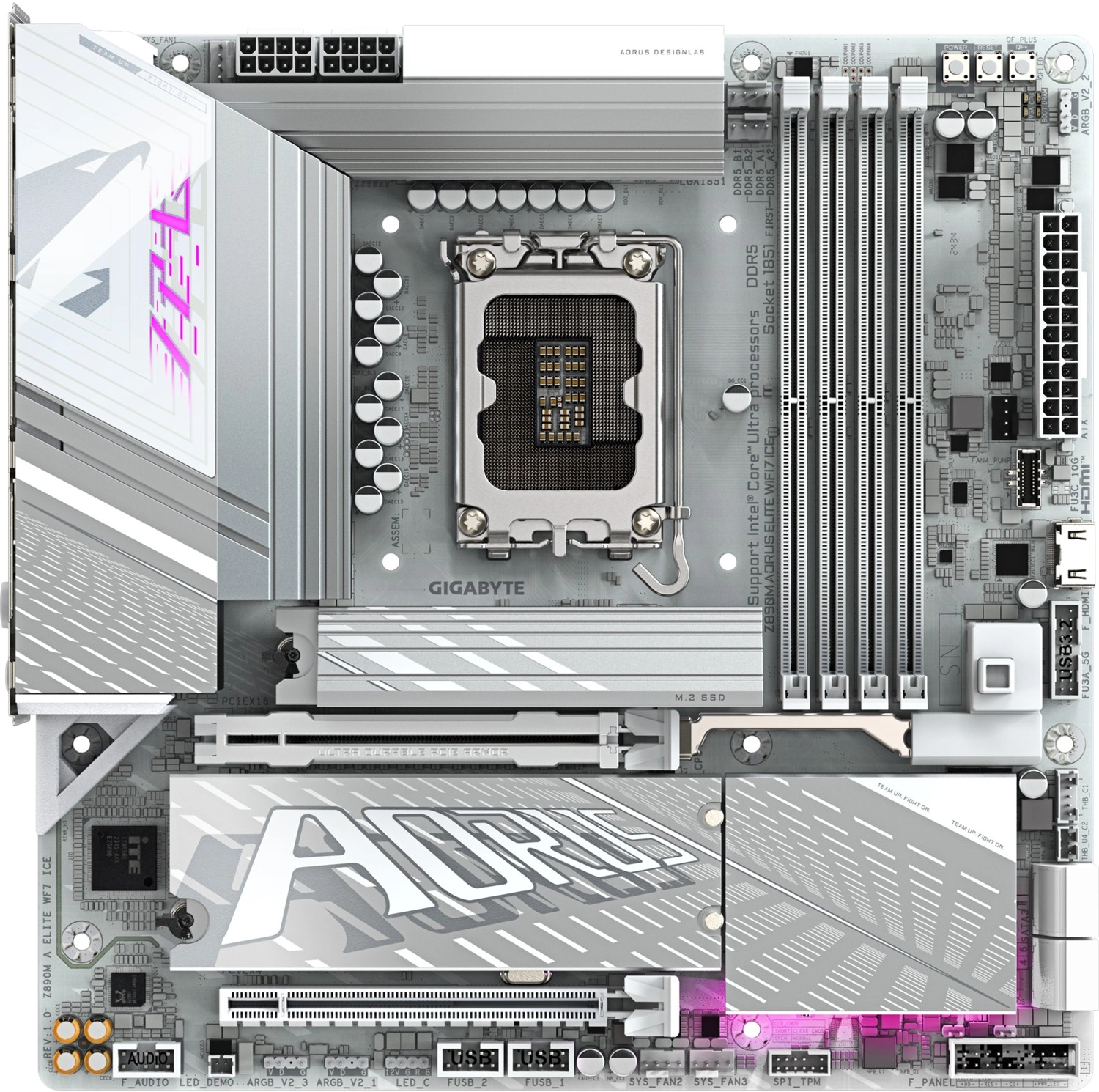 Gigabyte Z890M A Elıte Wf7 Ice Micro Atx Anakart, Intel Z890 Chipset, Ddr5 Bellek, Lga 1851 Soket Tipi ürün görseli