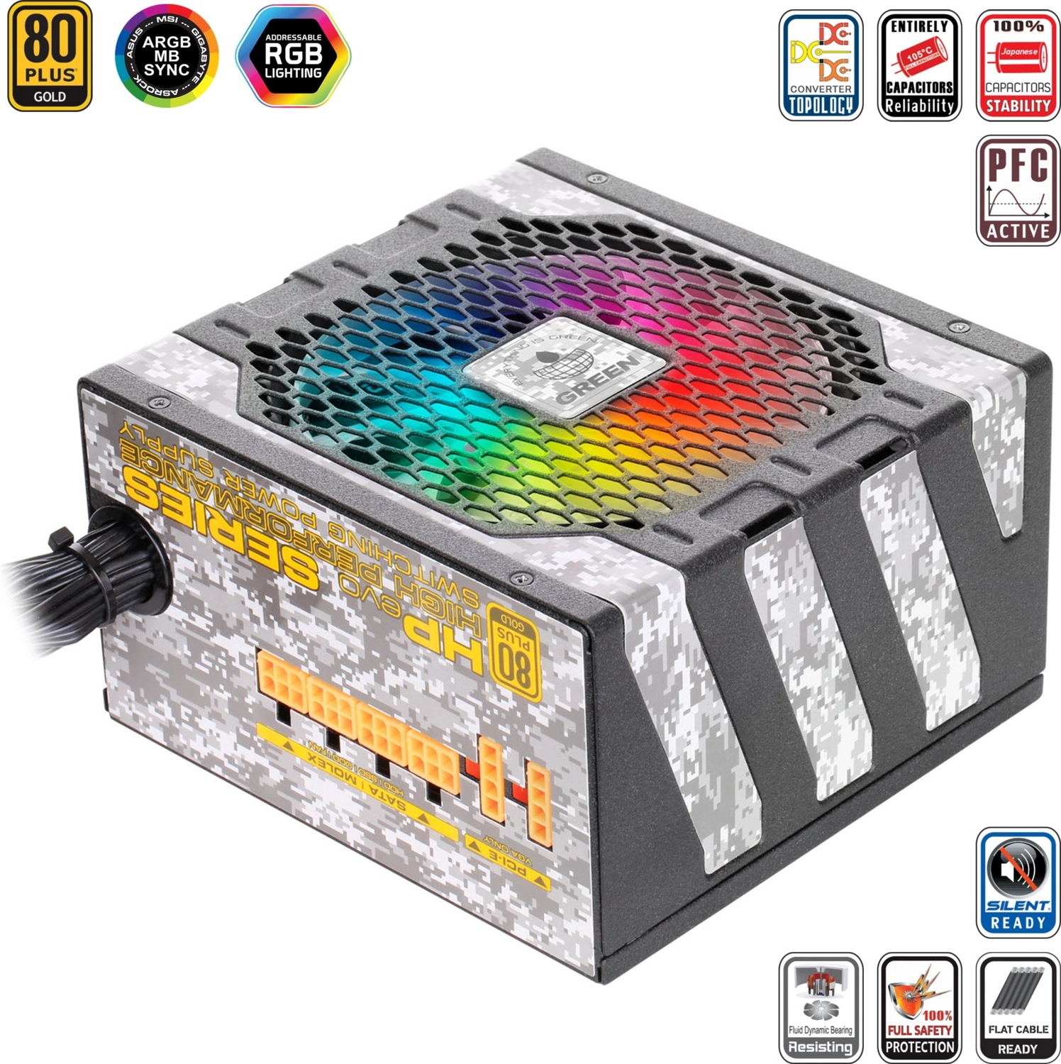 Green Gp700B-Hp-Evo 700W 80+ Gold Argb Power Supply Pc Güç Kaynağı ürün görseli