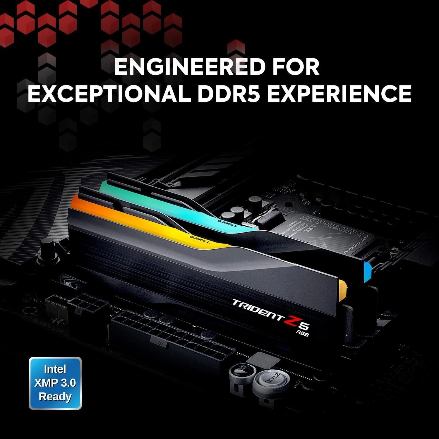 Gskill Trident Z5 Rgb Siyah Ddr5-6800Mhz Cl34 96Gb (2X48Gb) Dual (34-46-46-108) 1,35V - Görsel 3