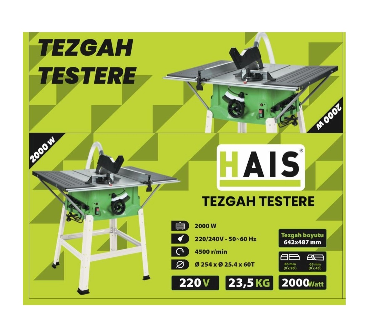 Hais Tezgah Testere 2000 W - Görsel 2