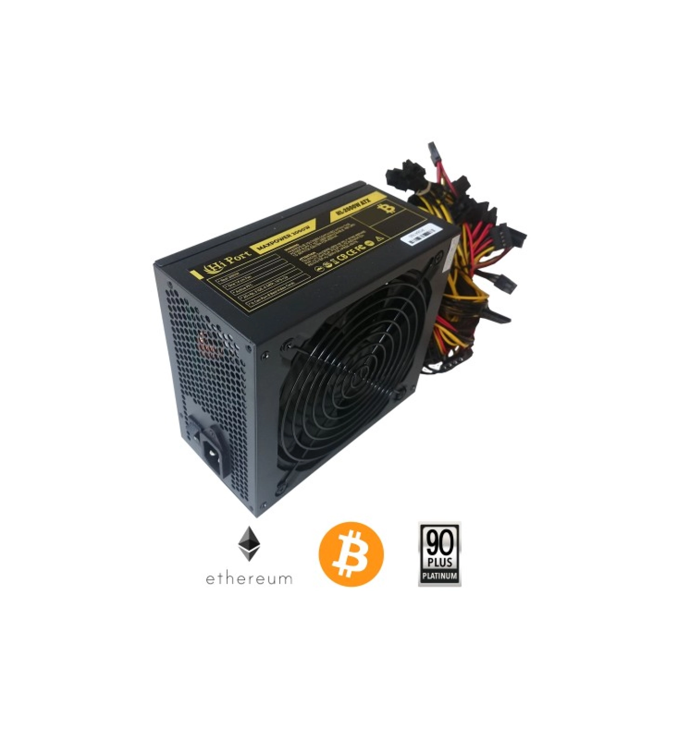 Hi Port Maxpower 2000W 1X 20+4Pin 3Xıde 6Xsata 16X 6+2P Mining Powersuply ürün görseli