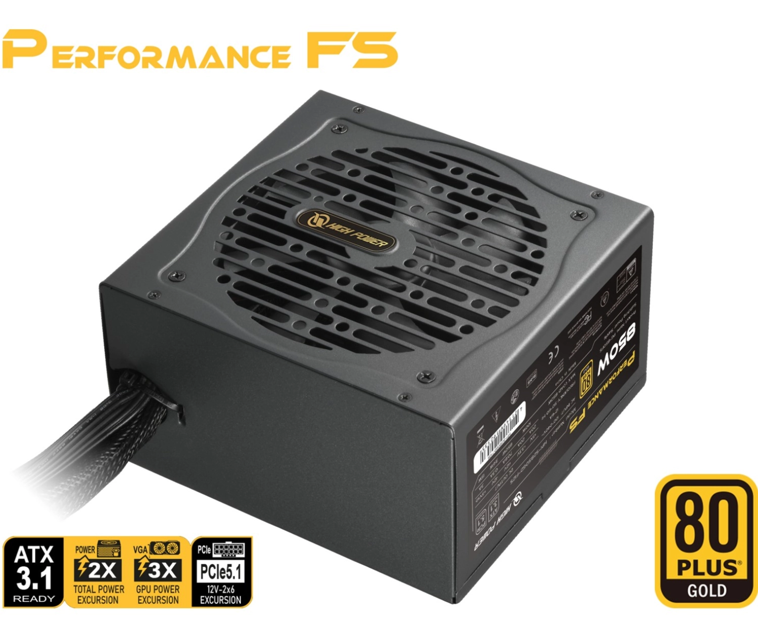 High Power Performance Atx 3.1 850W 80+ Gold Pcie 5.1 Atx Güç Kaynağı (Hp1-S2850Gd-F12S) ürün görseli
