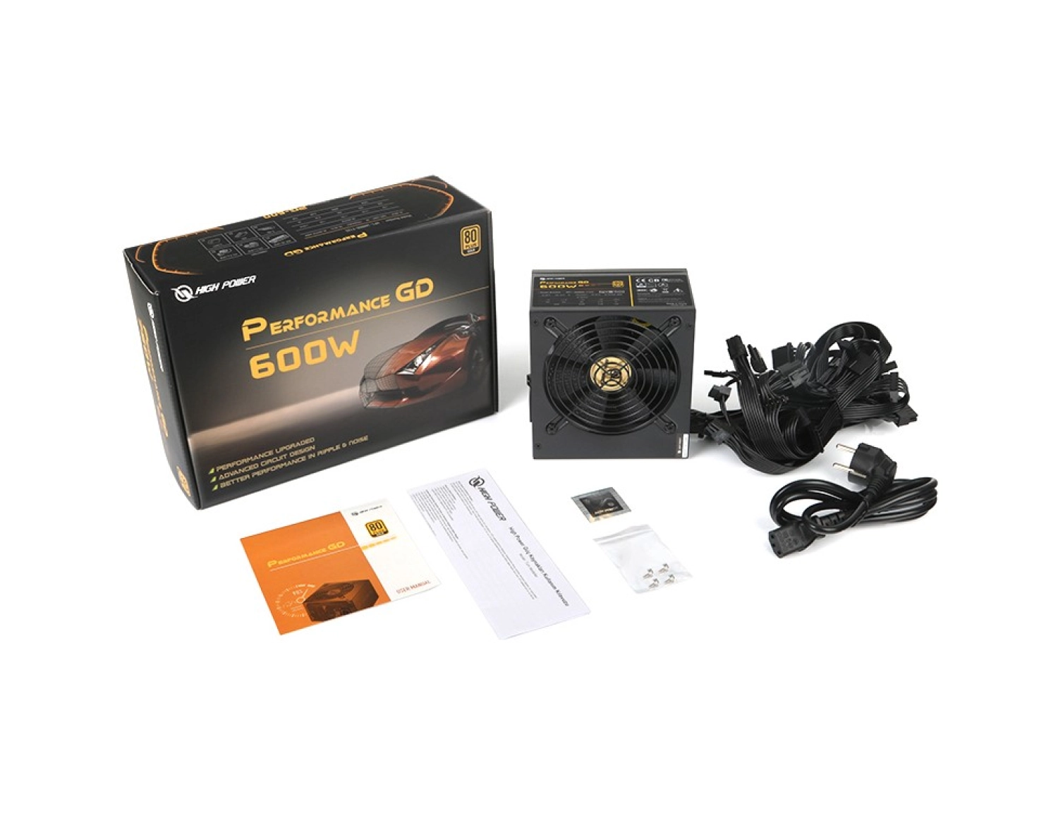 High Power Performance Gd 600W 80+ Gold 50A Single Rail Aktif Pfc Siyah Atx Güç Kaynağı - Görsel 6
