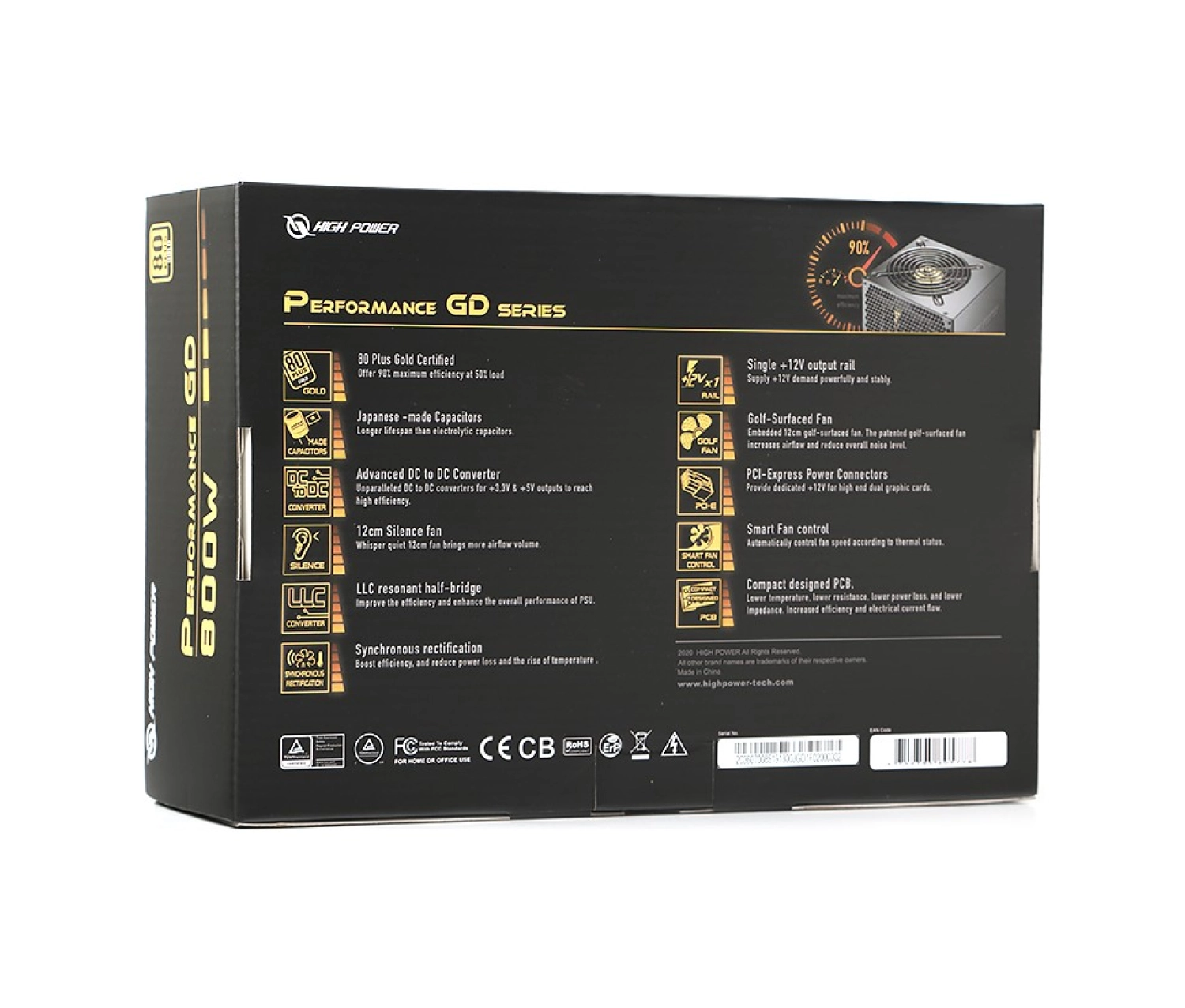High Power Performance Gd 800W 80+ Gold Güç Kaynağı (Hp1-J800Gd-F12S) - Görsel 8