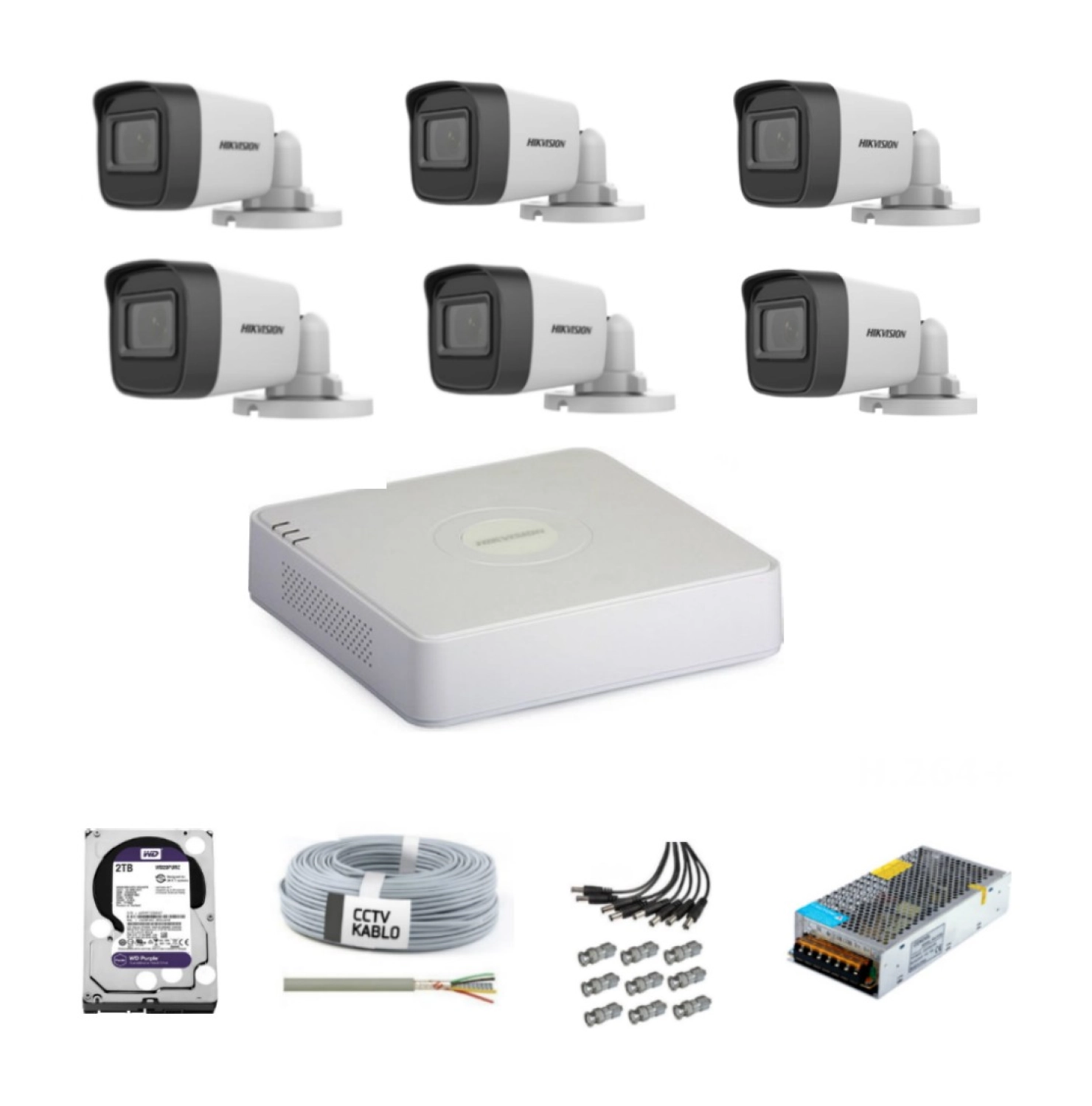 Hikvision Haıkon 6 Kameralı Güvenlik Kamera Hazır Set 1Tb 7/24 Hdd-1Tb Kayıt Kapasiteli Sistem ürün görseli