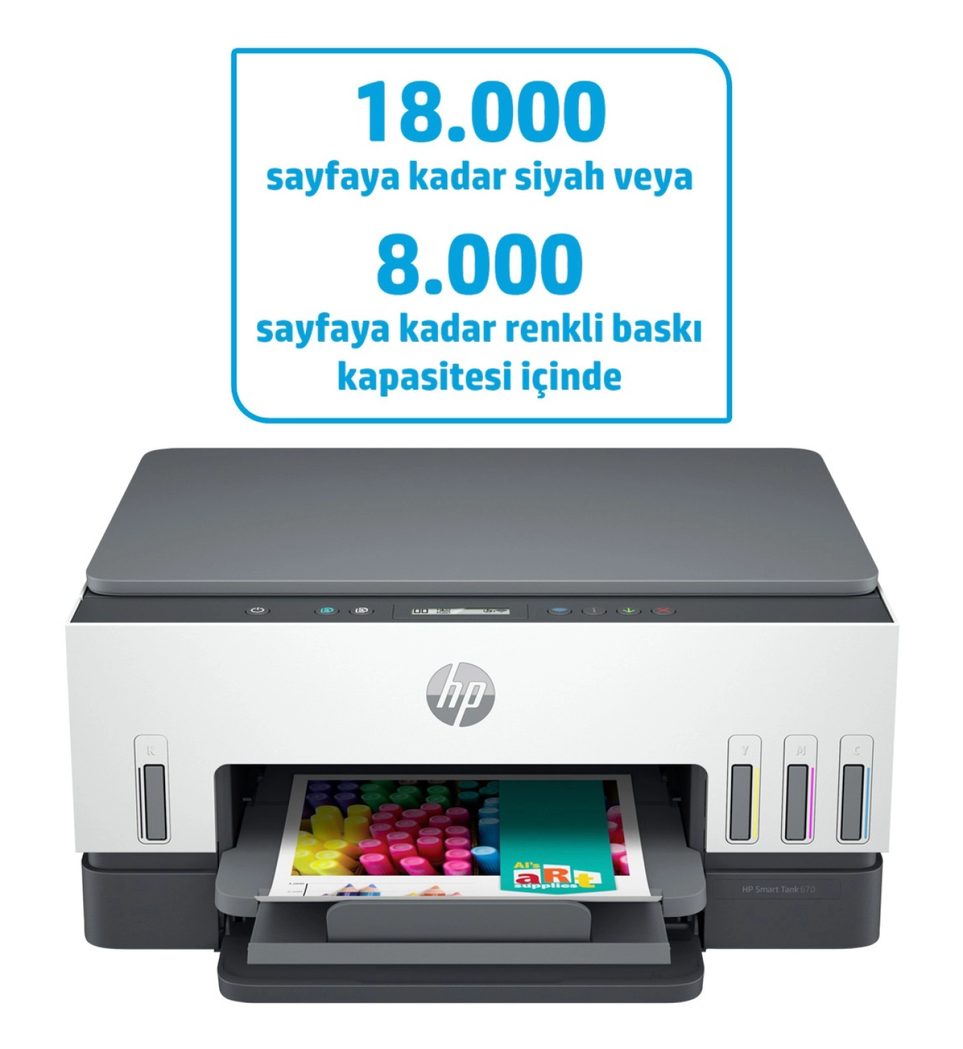 Hp Smart Tank 670 All-In-One Yazıcı, Baskı, Tarama, Kopyalama, Kablosuz, 6Uu48A - Görsel 3