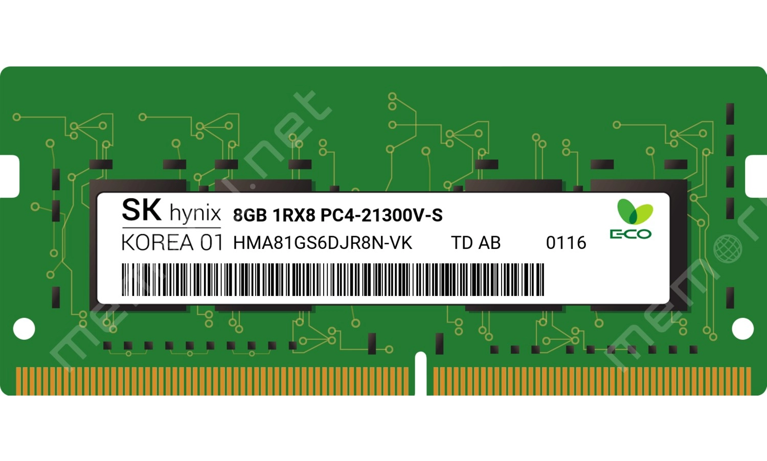 Hynix 8Gb 2666Mhz Ddr4 1Rx8 Pc4-2666T Sodimm Notebook Ram Hma81Gs6Djr8N-Vk ürün görseli