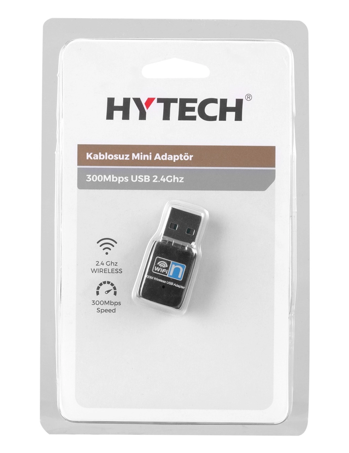 Hytech Hy-300N 2.4Ghz 300Mbps(2T2R) 2Dbi Dahili Antenli Usb Kablosuz Mini Adaptör - Görsel 3