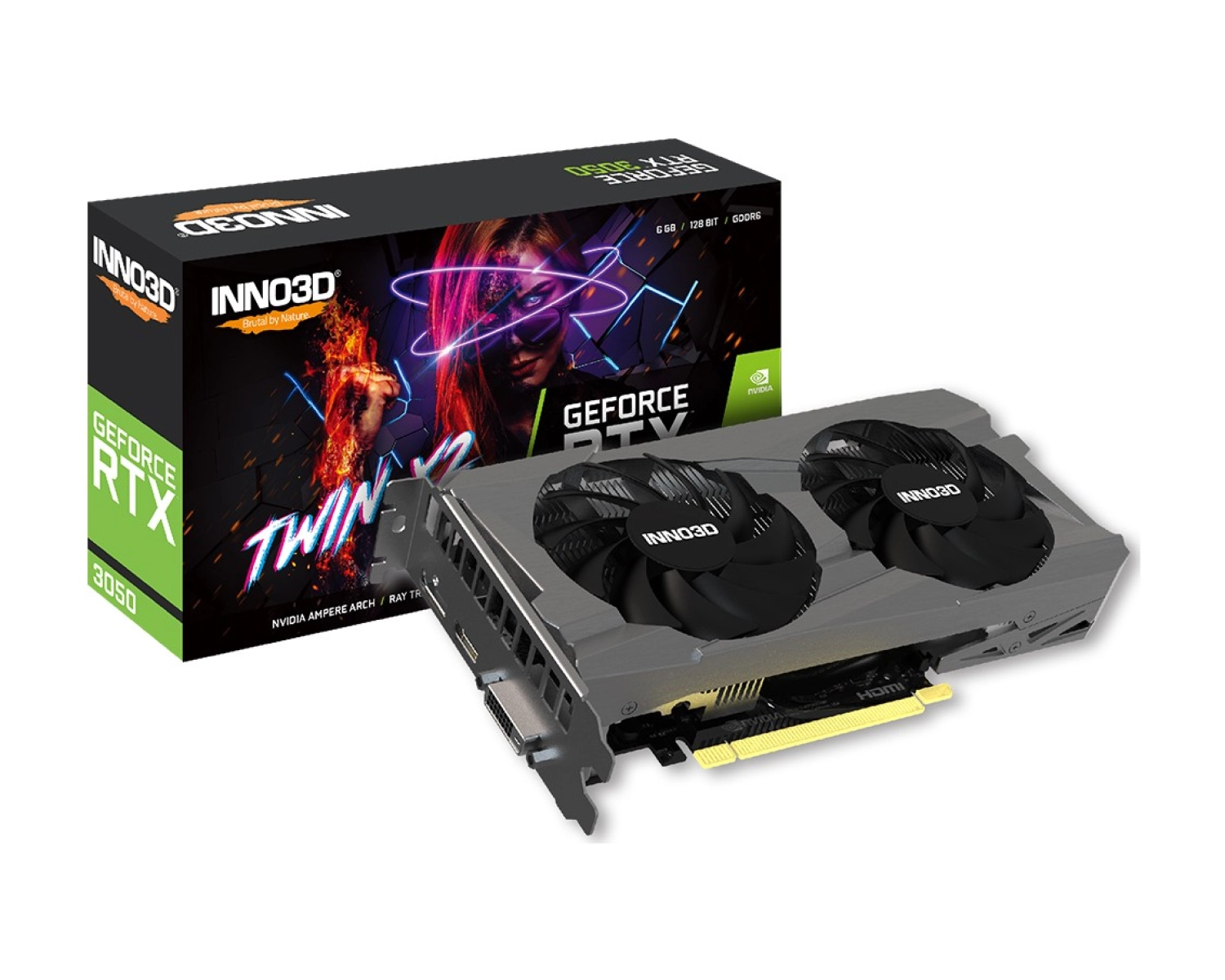 Inno3D Nvidia Geforce Rtx3050 Twin X2 6Gb 96Bit Gddr6 Ekran Kartı (N30502-06D6-1711Va60) ürün görseli