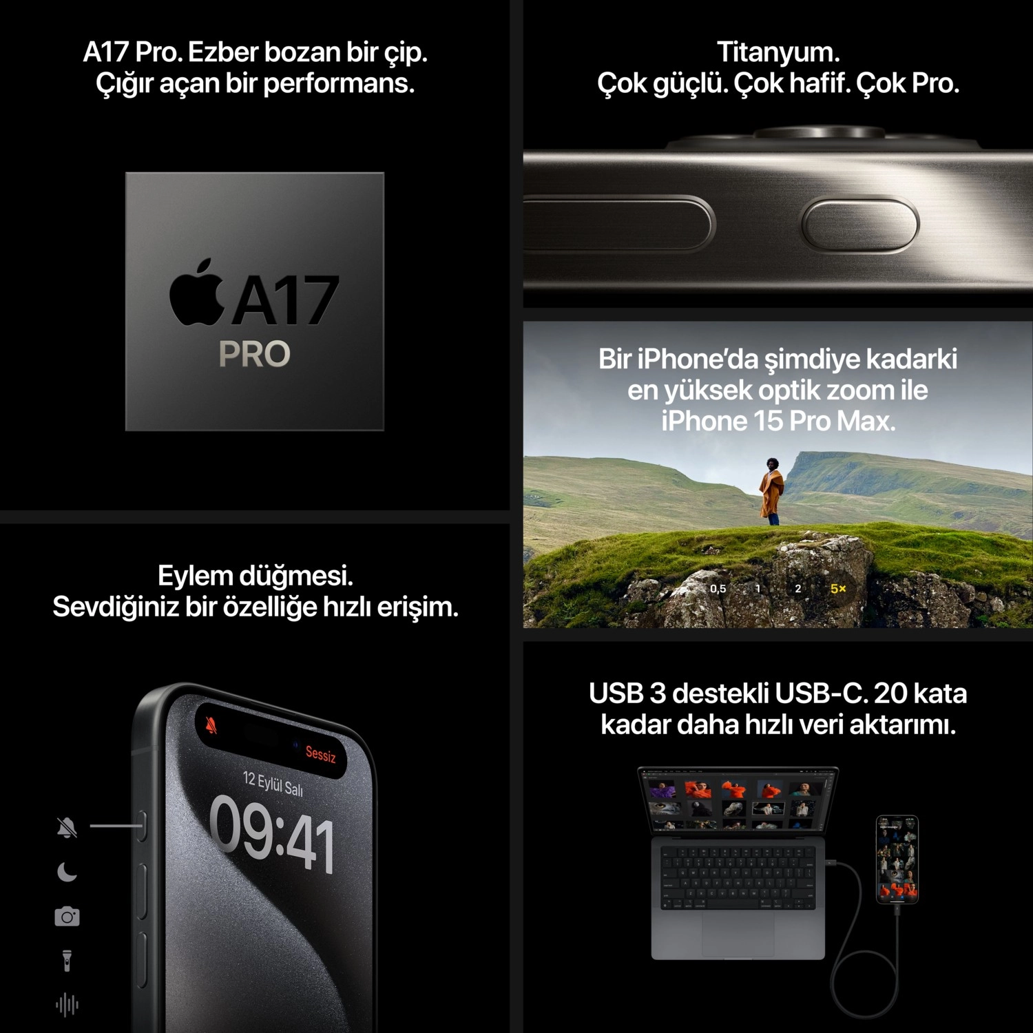 Iphone 15 Pro Max 512 Gb Siyah Titanyum - Görsel 13
