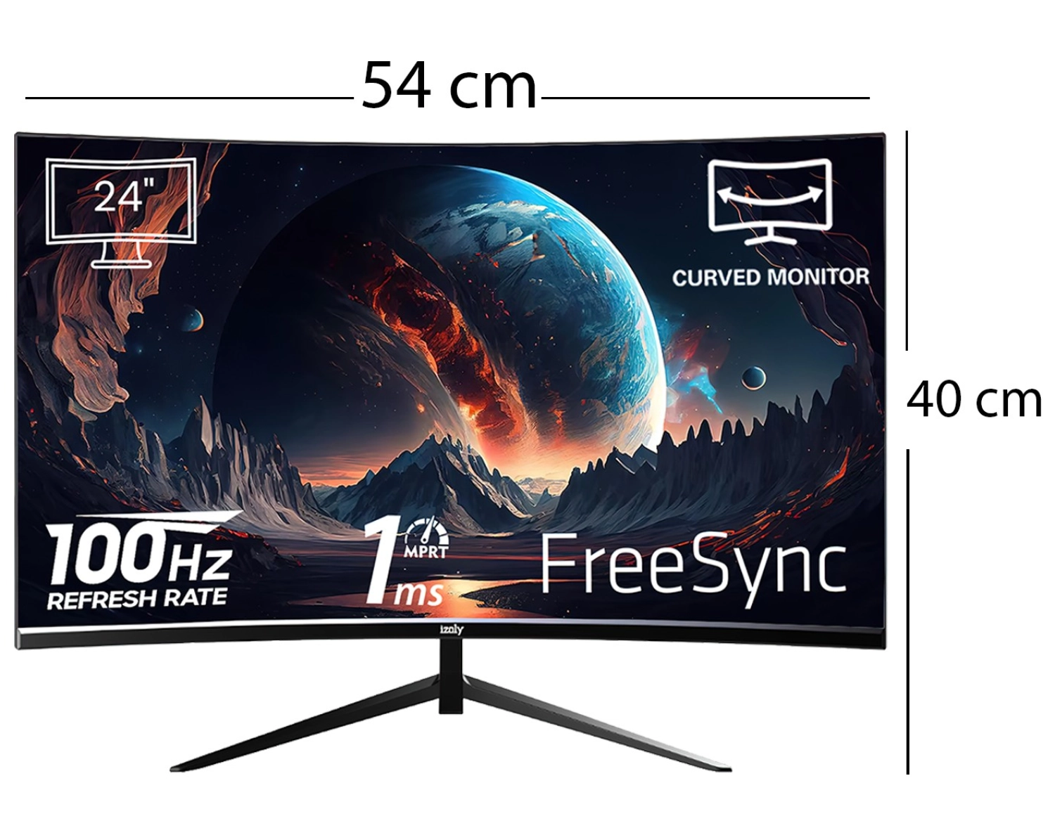 İzoly 2456 24" 100Hz 1Ms (Hdmi+Vga) Full Hd Curved Monitör - Görsel 5