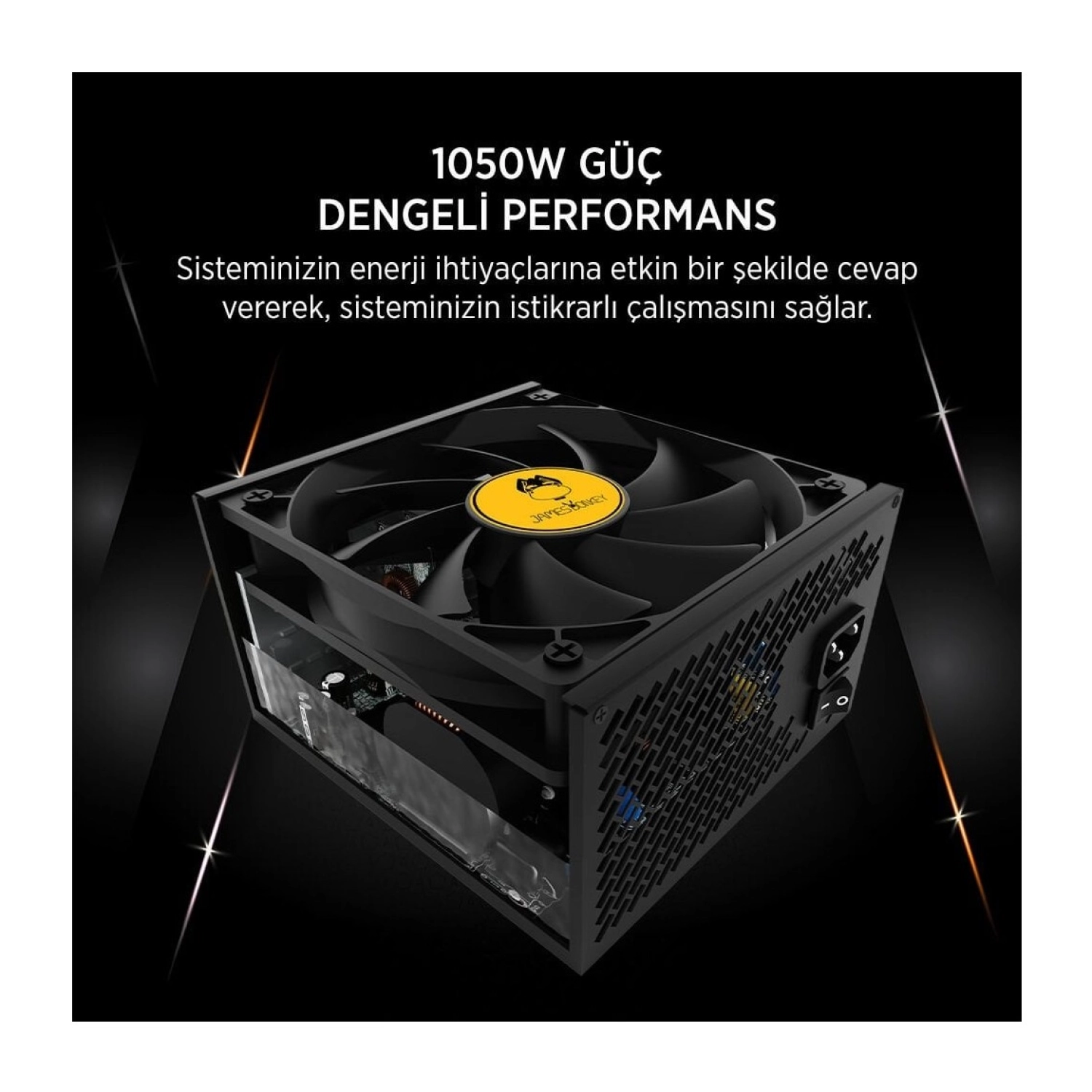 James Donkey Jdp1050 Apfc 12Cm 1050W Bronze 80+ Atx 3.1 Pcı-E 5.1 Power Supply - Görsel 2