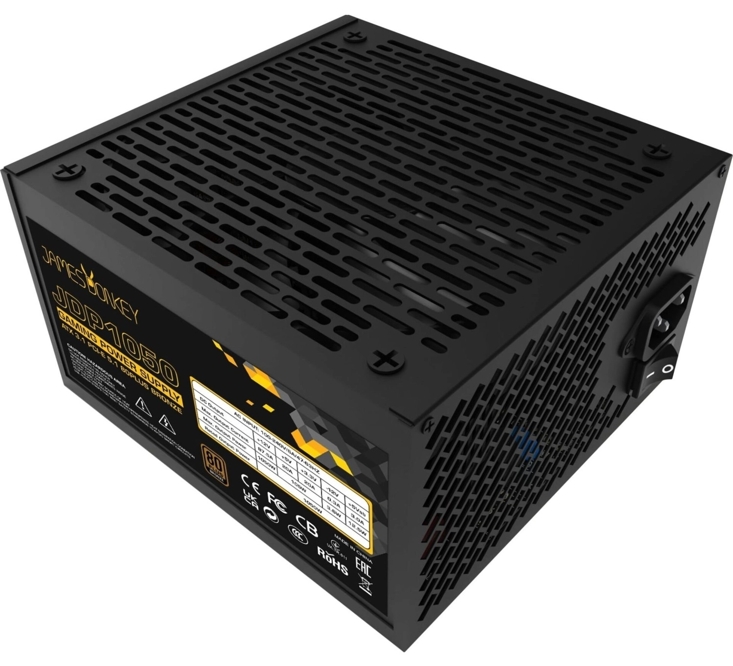 James Donkey Jdp1050 Apfc 12Cm 1050W Bronze 80+ Atx 3.1 Pcı-E 5.1 Power Supply ürün görseli