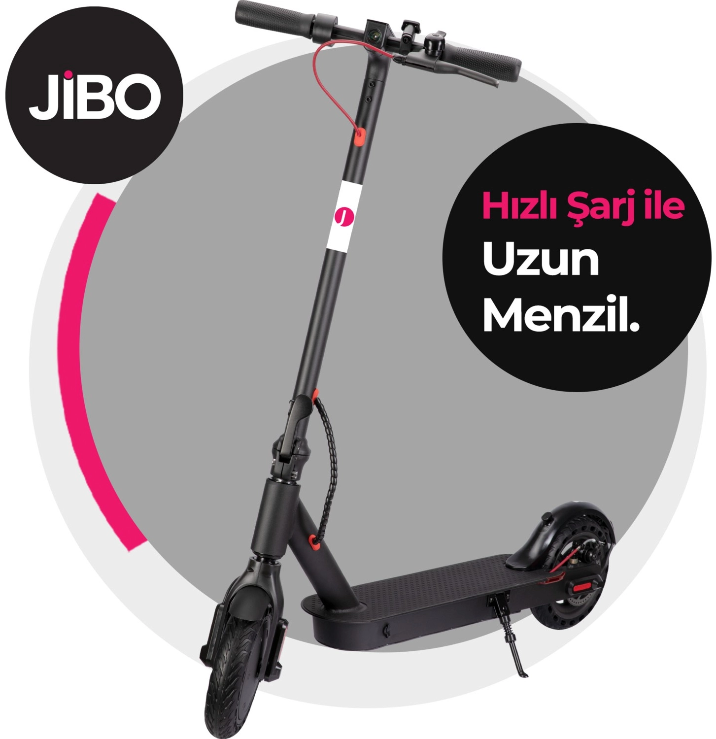 Jibo Jb-501B Katlanabilir Elektrikli Scooter 8.5" 350W Siyah ürün görseli