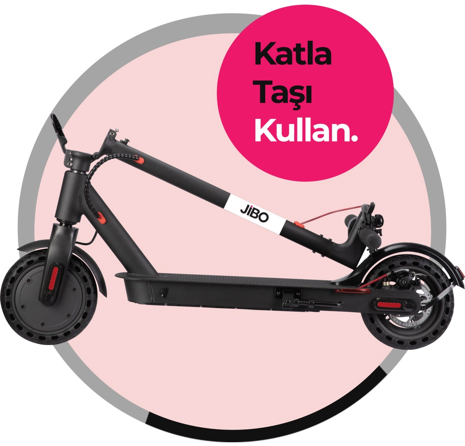 Jibo Jb-501B Katlanabilir Elektrikli Scooter 8.5" 350W Siyah - Görsel 4