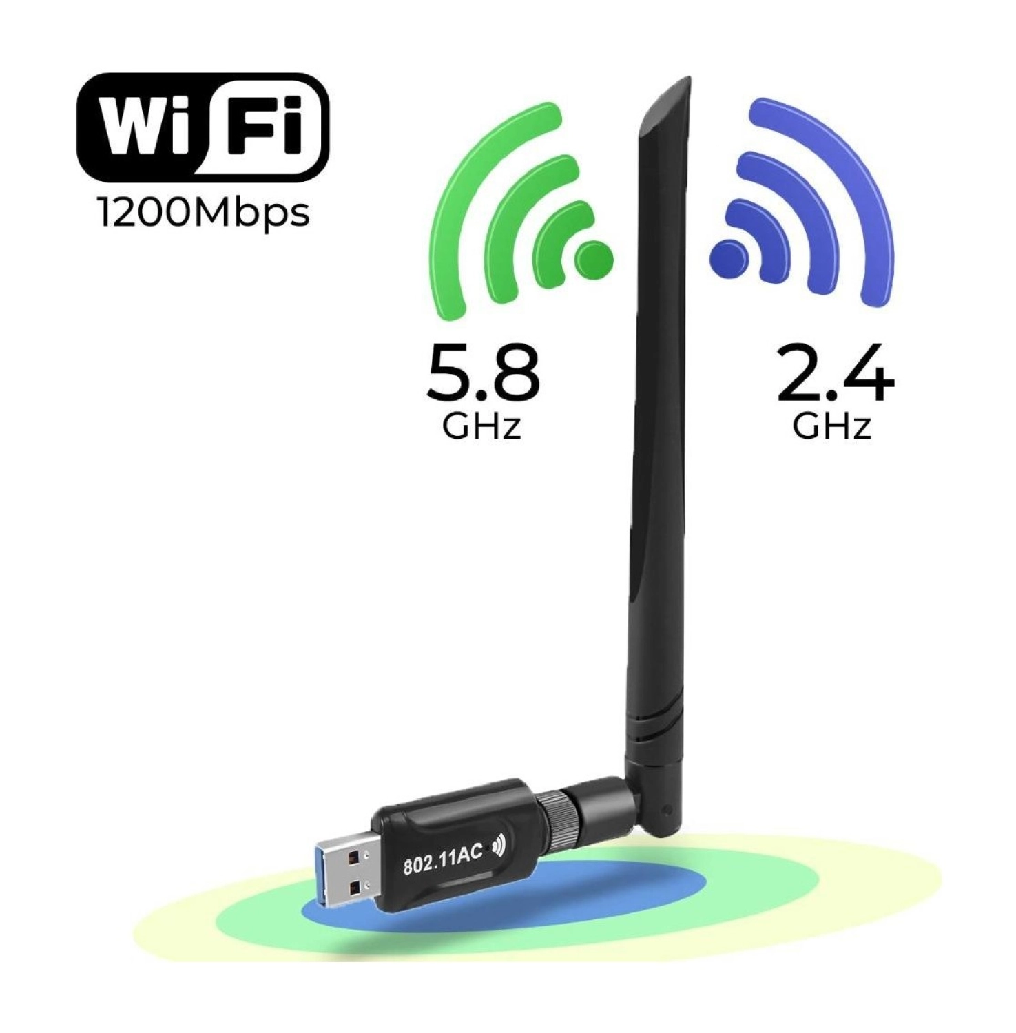 Juo Db1200Ac Usb 3.0 Dual Band 1200Mbps Wifi Kablosuz Alıcı Ağ Adaptörü - Görsel 2