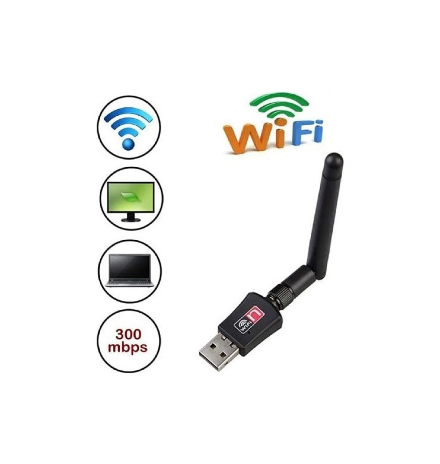 Juo Wn802N 300Mbps Usb Kablosuz Wifi Alıcı Ağ Adaptörü - Görsel 2