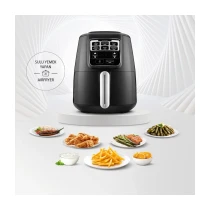 Karaca Air Pro Cook Xl 2In1 Airfryer 4 Lt Konuşan Yağsız Black Chrome Fritöz
