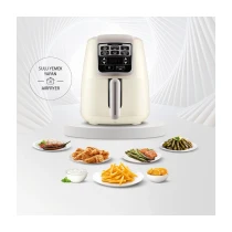 Karaca Air Pro Cook Xl 2In1 Airfryer 4 Lt Konuşan Yağsız Iconic Beige Fritöz